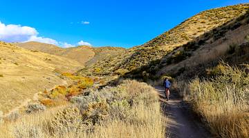 One of many fun date ideas in Boise, Idaho, is biking in Hulls Gulch Reserve
