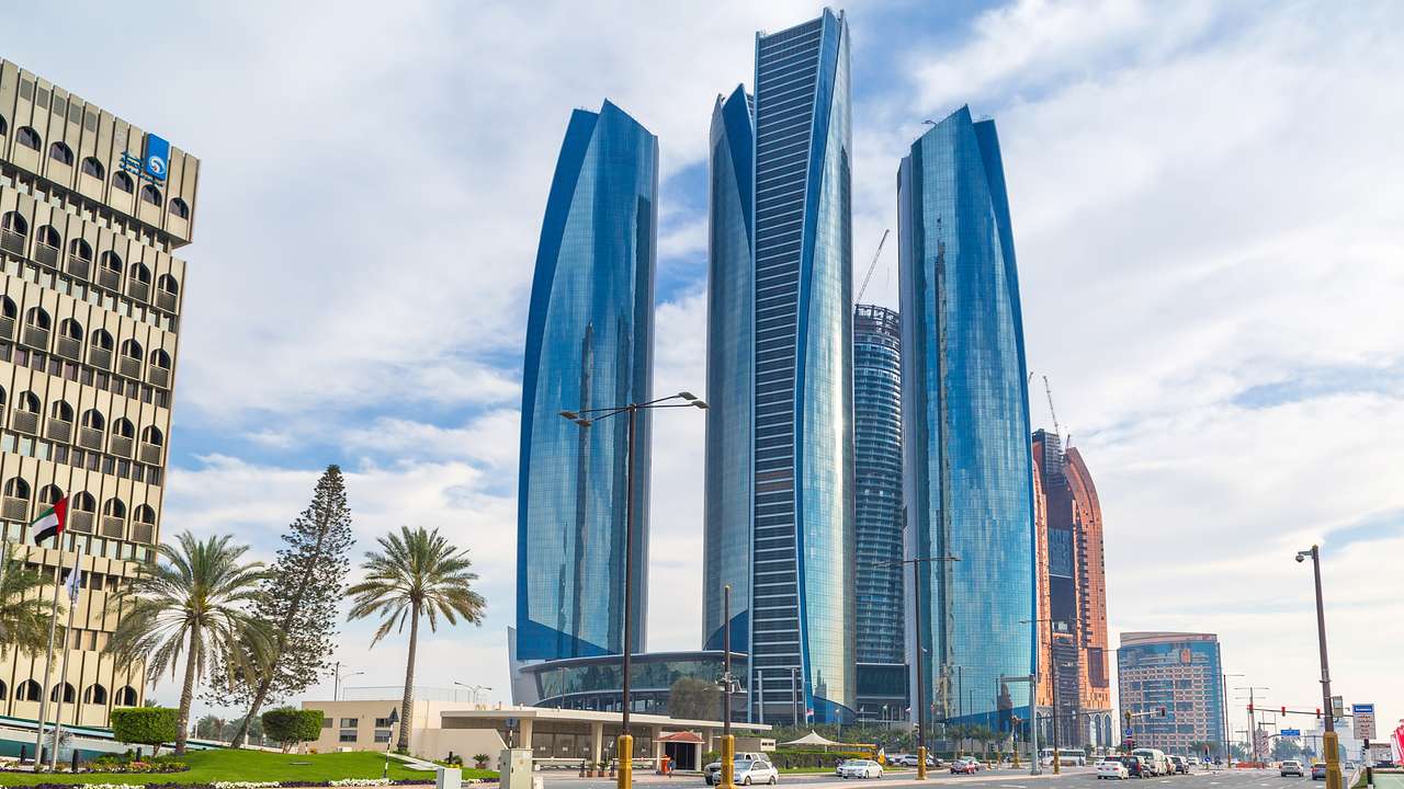 One of the famous landmarks in Abu Dhabi is the Etihad Towers