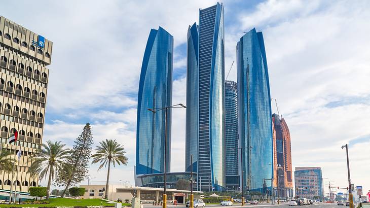 One of the famous landmarks in Abu Dhabi is the Etihad Towers