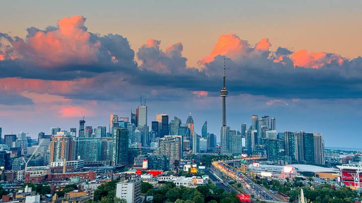 Aerial view of Toronto skyline, Ontario, Canada