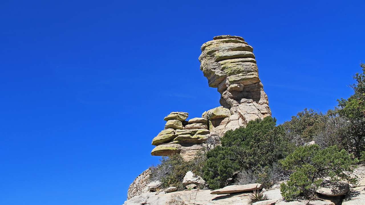 Rock formations at the top of a mountain