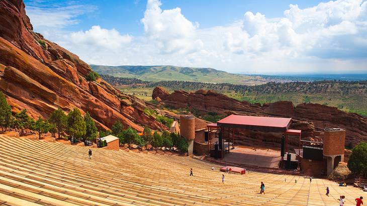 One of the fun Denver date ideas is seeing a show at Red Rocks Amphitheatre
