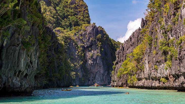 A big lagoon surrounded by rocks, Palawan, Philippines