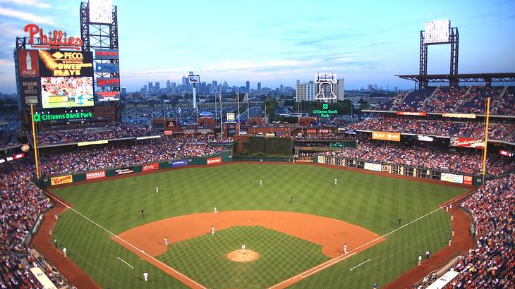 One of many fun date ideas in Philadelphia, PA, is going to a Phillies baseball game One of many fun date ideas in Philadelphia, PA, is going to a Phillies baseball game