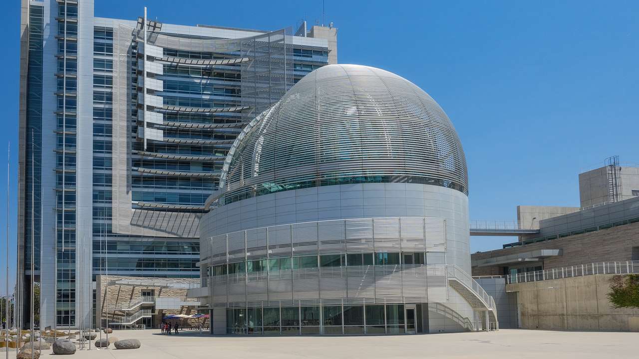 A Postmodern style building with a dome-shaped top