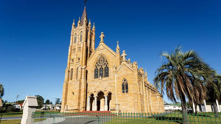 A Catholic Church located in the town of Warwick, Australia on a nice day
