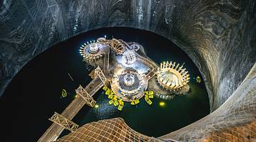 Disc-like structures in a dark salt mine in Romania