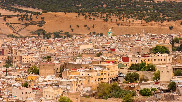 An old city with many houses in a desert