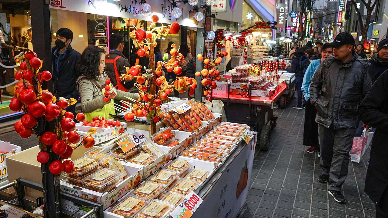 One of the best Seoul night markets is Myeongdong Night Market