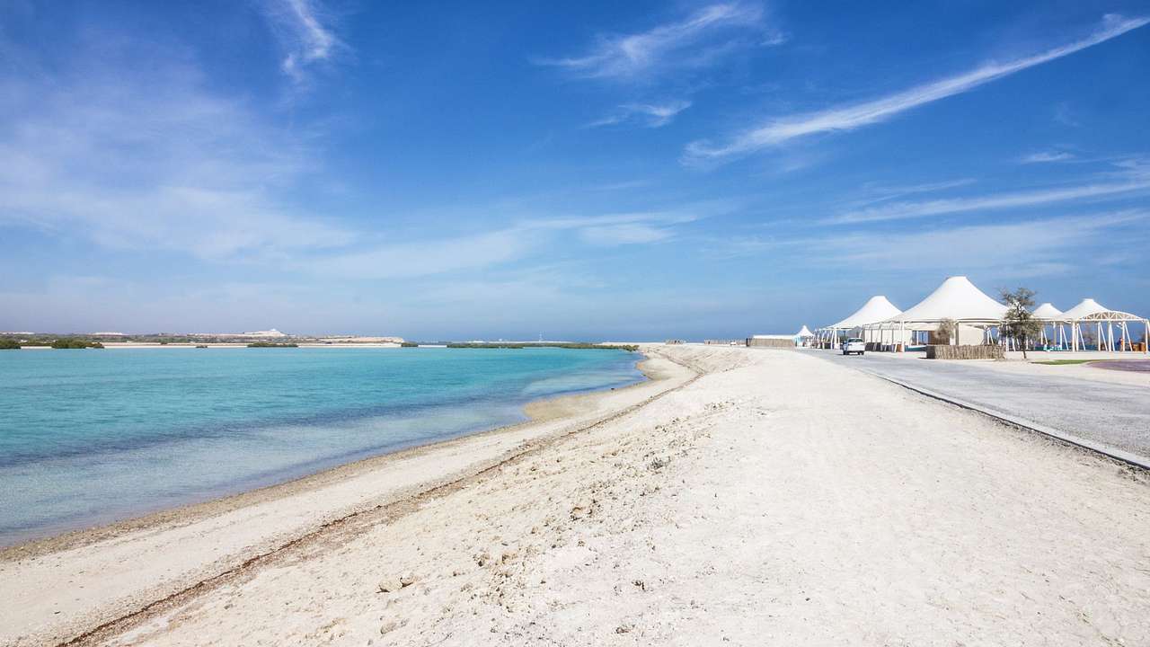 One of the best beaches in Abu Dhabi is YAS Beach