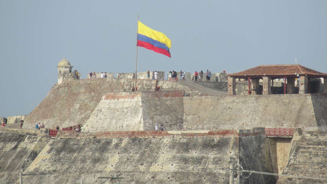 Outside of the Castillo San Felipe fort in Cartagena