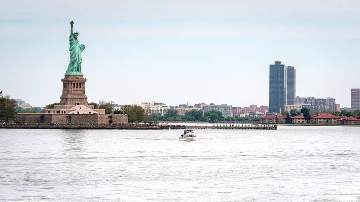 View of the Statue of Liberty from the water