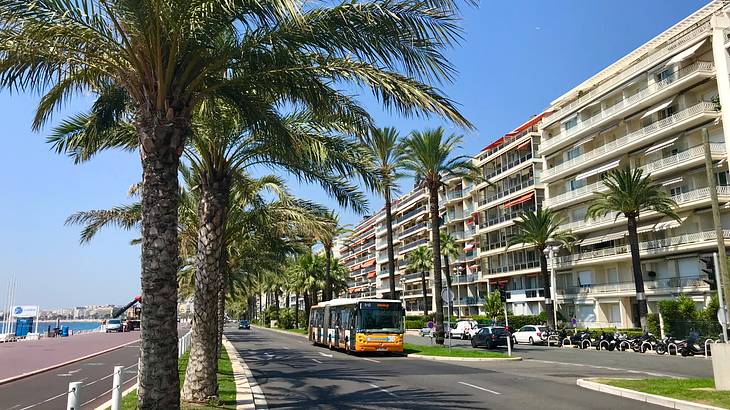 3 day Nice itinerary - Buildings on the right along a promenade in Nice, France