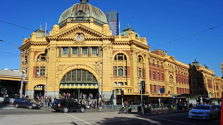 Outside of Flinders Street Railway Station, Melbourne, Australia