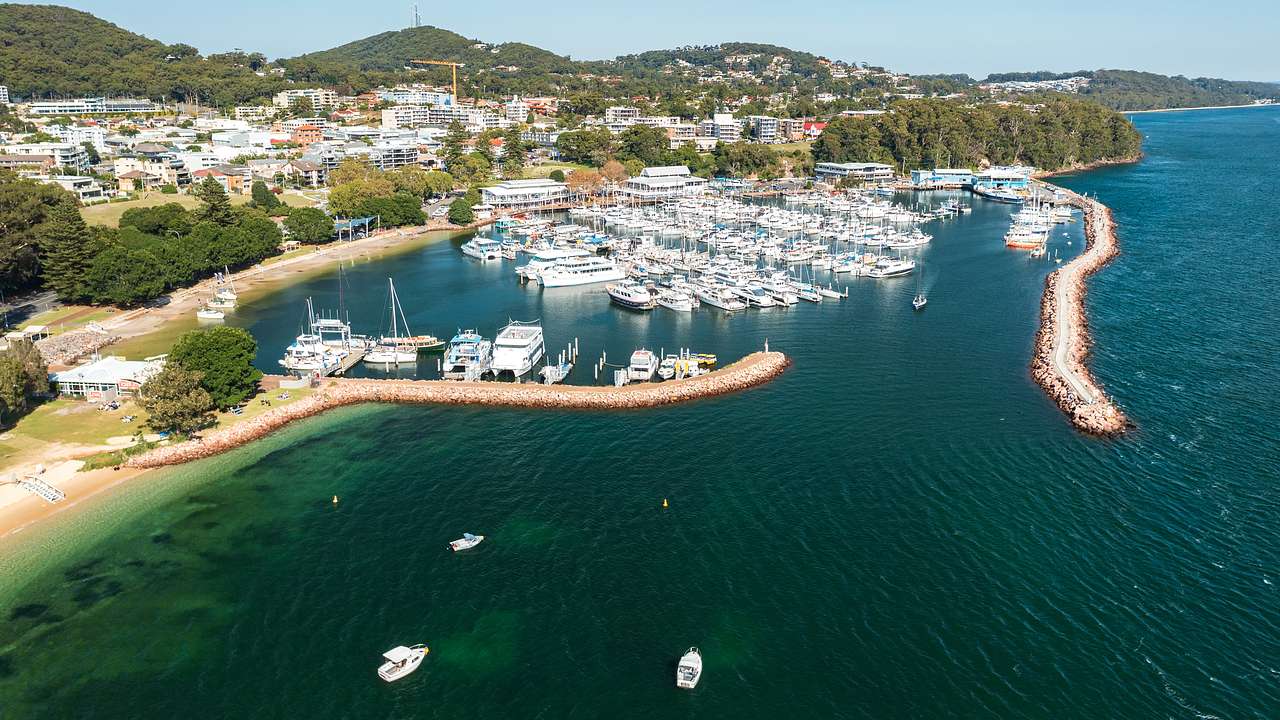 Aerial view of Port Stephens, New South Wales, Australia