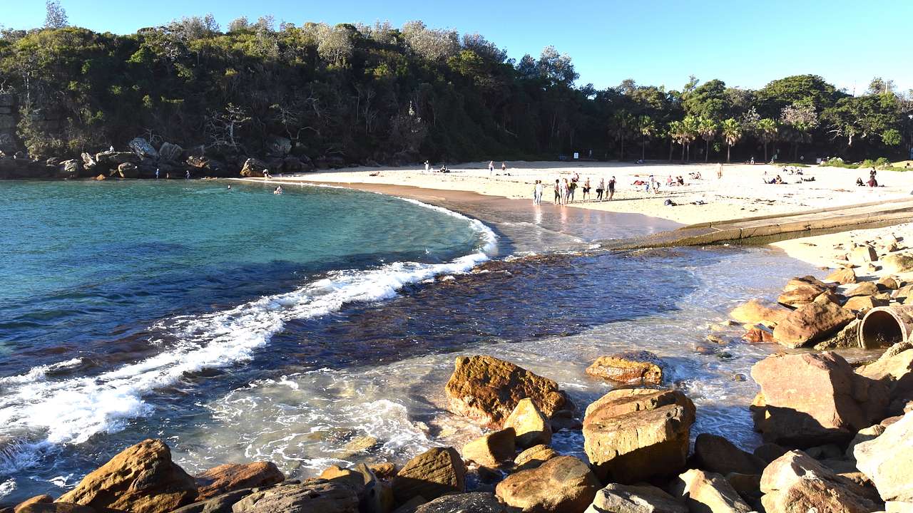 Side view of a beach in the Northern Beaches, NSW, Australia