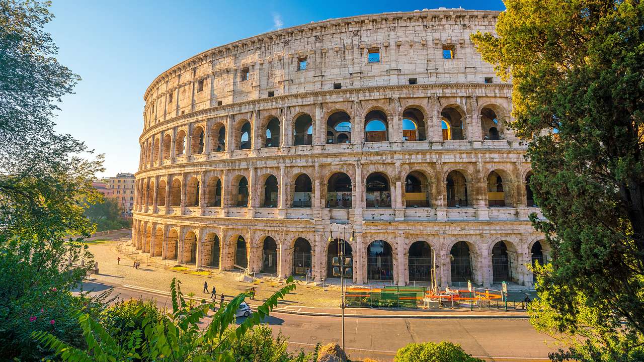 Magnificent view of the Colosseum, one of the most renowned landmarks in Italy