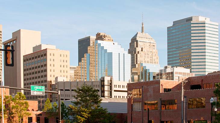 City skyscrapers on a sunny day