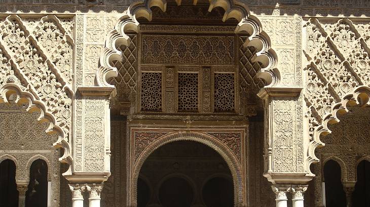 An archway with ornate details