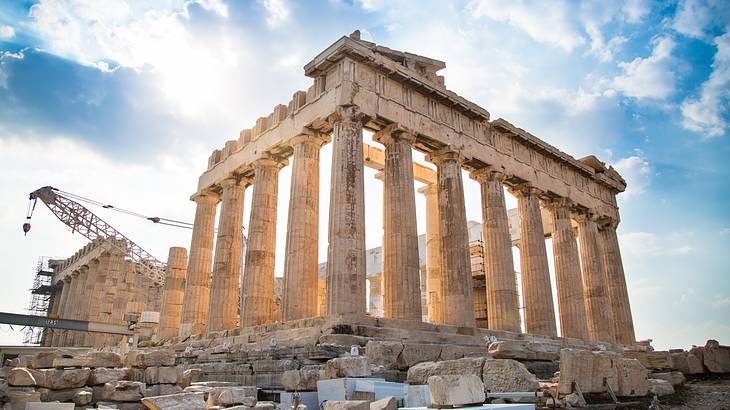 The ruins of the Parthenon in Athens, Greece