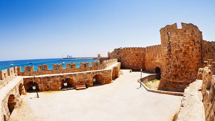 The courtyard within the Palace of the Grand Master of the Knights in Rhodes, Greece The courtyard within the Palace of the Grand Master of the Knights in Rhodes, Greece