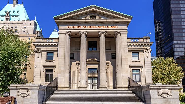 The outside of the Vancouver Art Gallery, a must on your 4 day Vancouver itinerary
