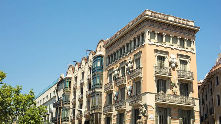 A building along La Rambla in Barcelona, Spain