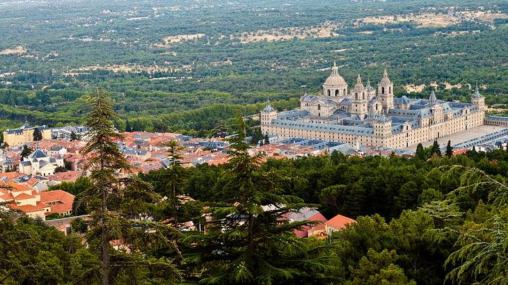 A panoramic shot of San Lorenzo de El Escorial, Madrid, Spain