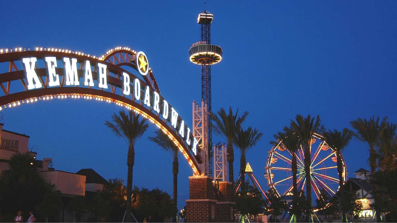 One of the fun things to do at night in Houston is going to the Kemah Boardwalk