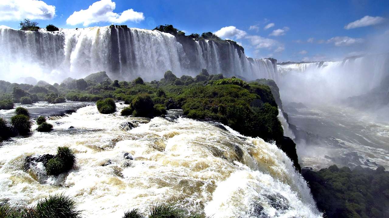 The majestic Iguazu Falls, one of the most famous landmarks in Brazil