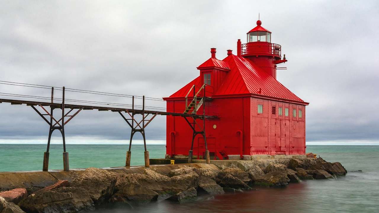One of many famous landmarks in Wisconsin is Sturgeon Bay Canal North Pierhead Light
