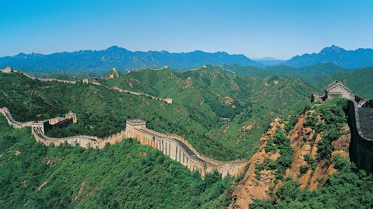 Great Wall of China on a mountain top, one of the most famous landmarks in Asia Great Wall of China on a mountain top, one of the most famous landmarks in Asia