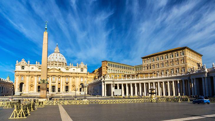 St Peter's Square in the Vatican City with the Papal Palace on the right