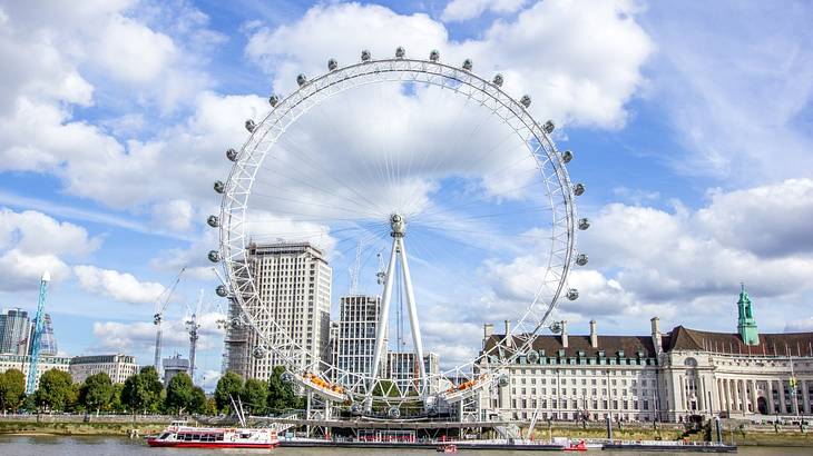 The London Eye Ferris wheel, one of the landmarks in Britain