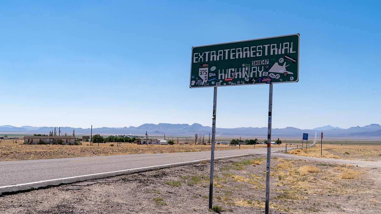 This "Extraterrestrial Highway" sign is one of the curious facts about Nevada state