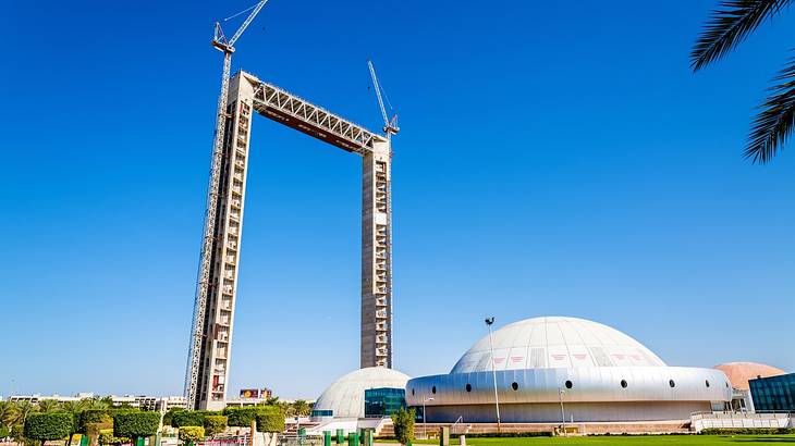 The Dubai Frame under construction, one of the most famous landmarks in Dubai