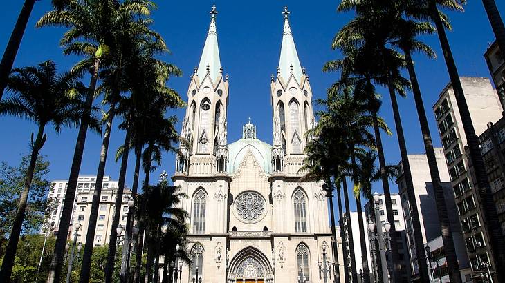 The gothic-style Cathedral of São Paulo, one of the most famous Brazilian landmarks