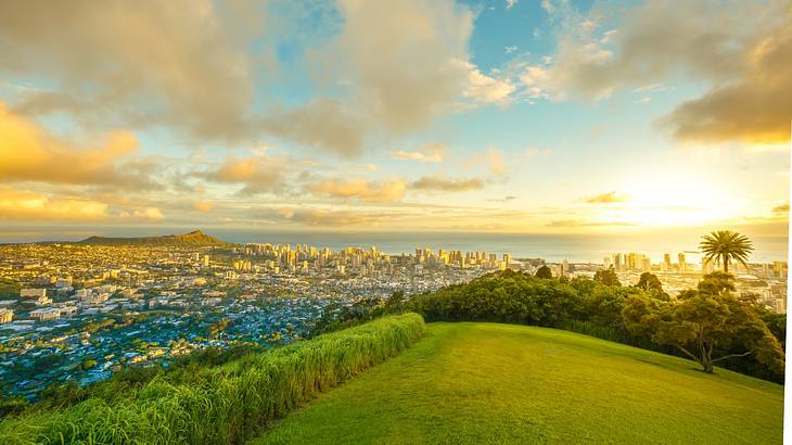 The Tantalus Lookout is one of the best places to watch the sunset on Oahu