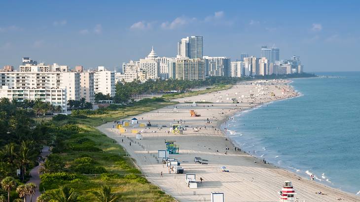 Aerial of Miami Beach, one of the fun things for couples to do in Miami, Florida