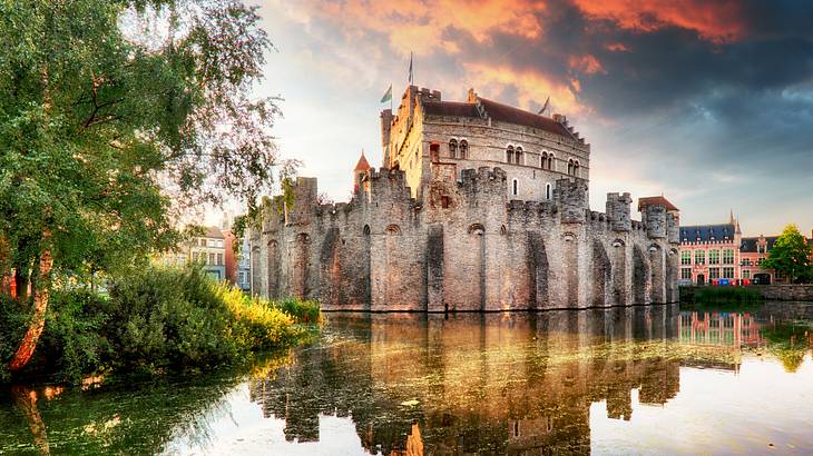The medieval Gravensteen Castle is a must on your one day in Ghent itinerary