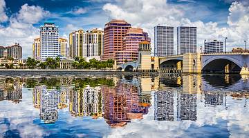 A body of water with buildings around it